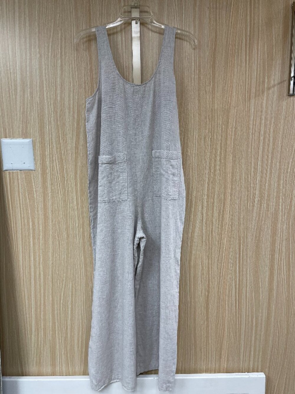 lou & Grey Beige Linen Blend Jumpsuit/Overalls size small